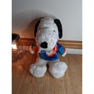 Snoopy Peanuts Great America Cedar Fair 15" Plush Rainbow Tie Dye Hoodie Animal